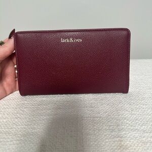 Lark & Ives Burgundy Leather Wallet – Slim Bifold